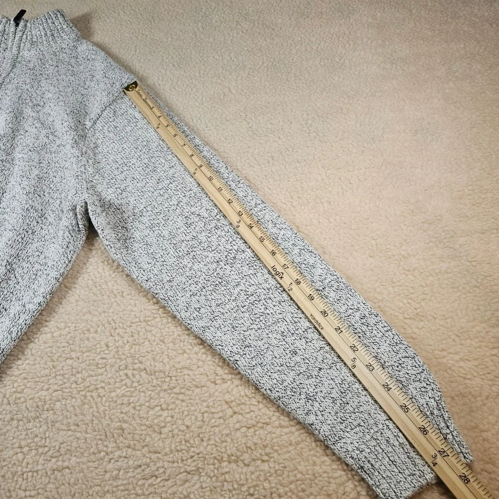 Chaps Quarter Zip Sweater Mens XXL Grey Marled NWT Cotton Blend Mock Neck